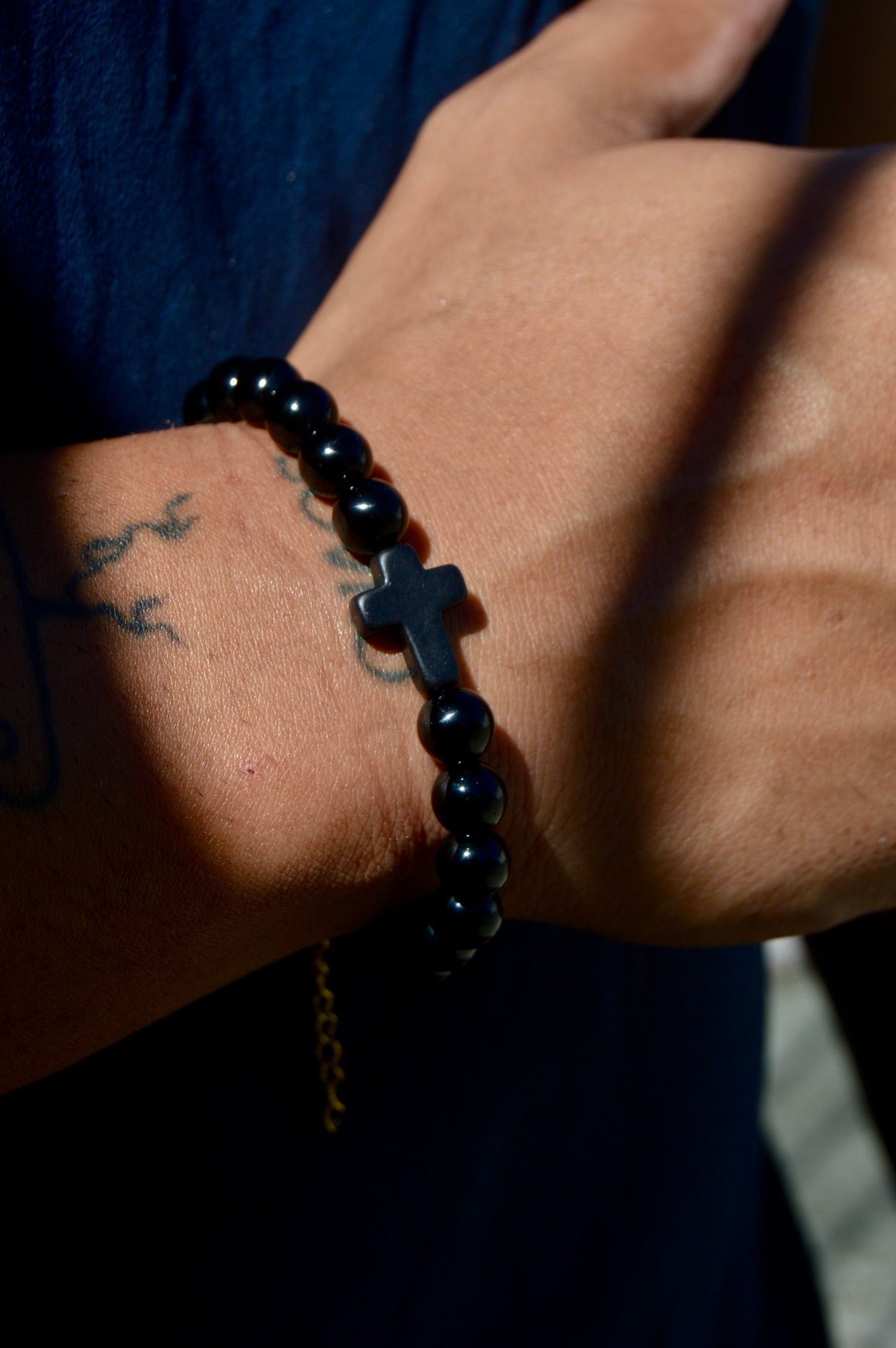 Black Cross Bracelet