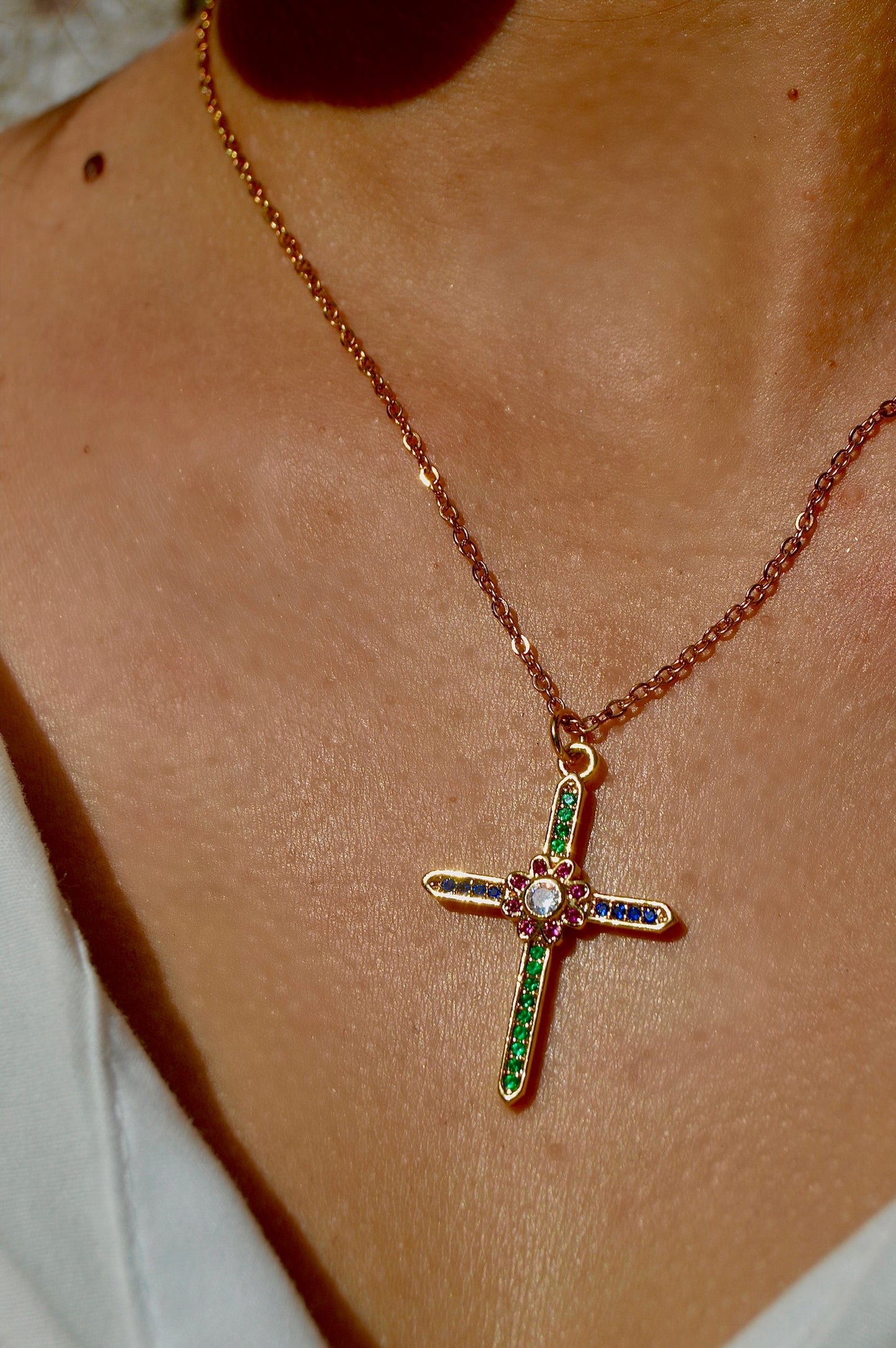 Colorful Cross Necklace