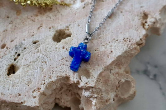 Blue Cross Necklace